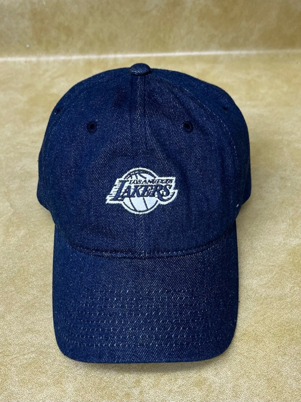 Mitchell & Ness Navy Los Angeles Lakers Denim Cap Dad Hat Strapback New